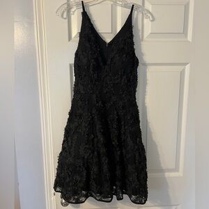 Xscape Black Textured Mini Dress